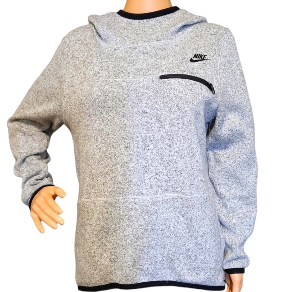 Nike Wmns Tech Summit Sportswear Hoodie Sz M Funnel Neck High-low Heather Gray - Picture 12 of 12